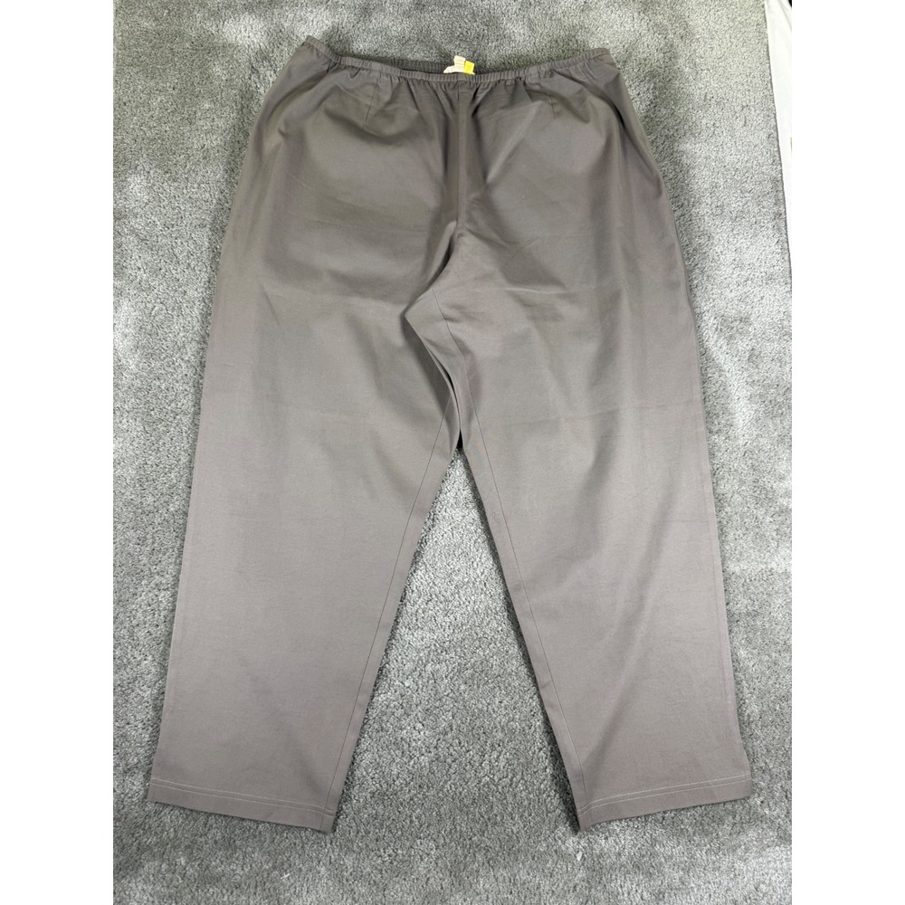 Eileen Fisher Woman Taupe Organic Cotton Stretch Straight Leg Pants Size 1X